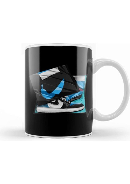 Air Jordan Blue Retro Sneakers Number One In The World Basketball Kupa Bardak Porselen