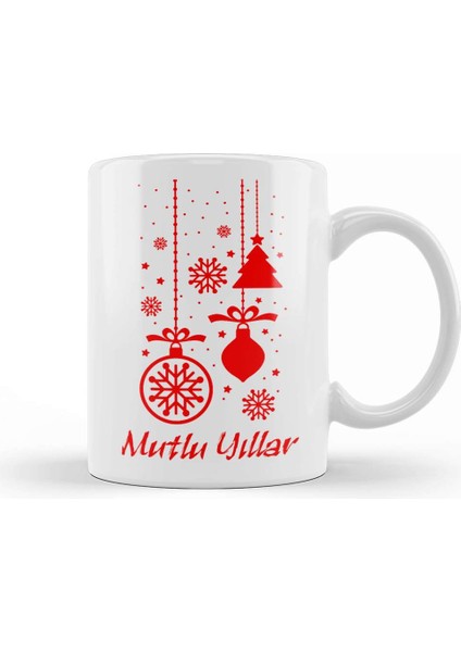 Mutlu Yıllar Yazısı Kupa Bardak Porselen