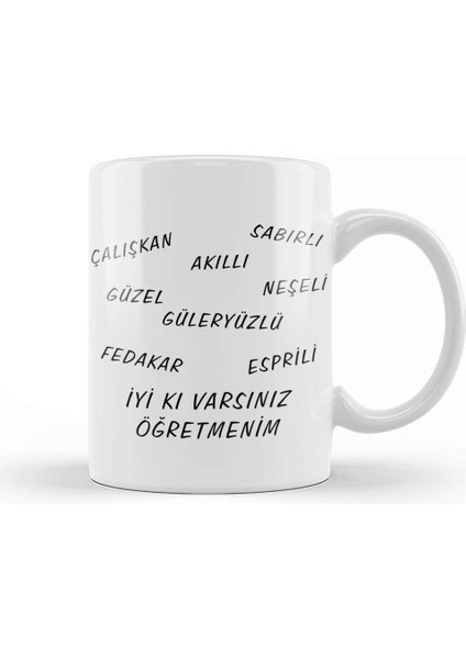 Öğretmen Günü Öğretmene Güzel Söz 01 Kupa Bardak Porselen