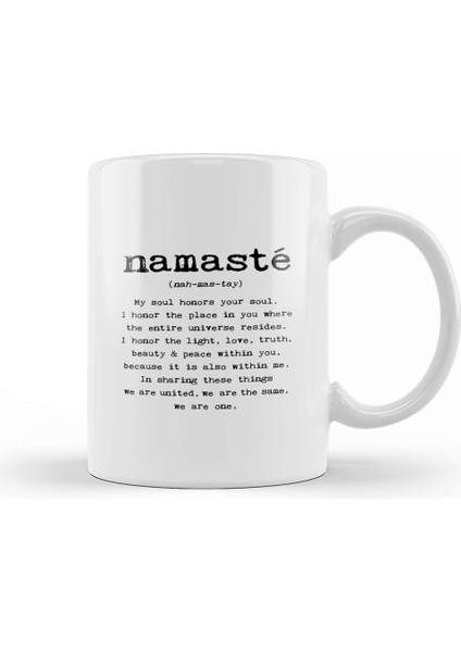 Namaste Yazı Meditasyon 02 Kupa Bardak Porselen