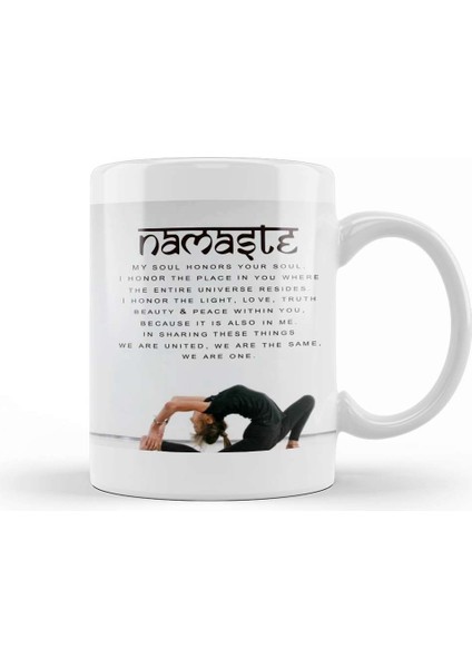 Namaste Yazı Meditasyon Kupa Bardak Porselen