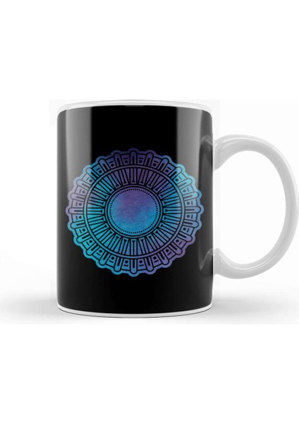 Turquoise Atlantis Mandala Kupa Bardak Porselen