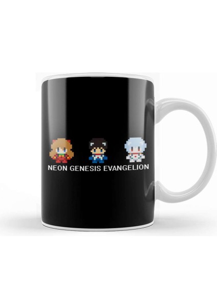 8 Bit Neon Genesis Evangelion Kupa Bardak Porselen