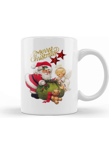 Yılbaşı Yeni Yıl Konseptli Noel Baba Christmas Kupa Bardak Porselen