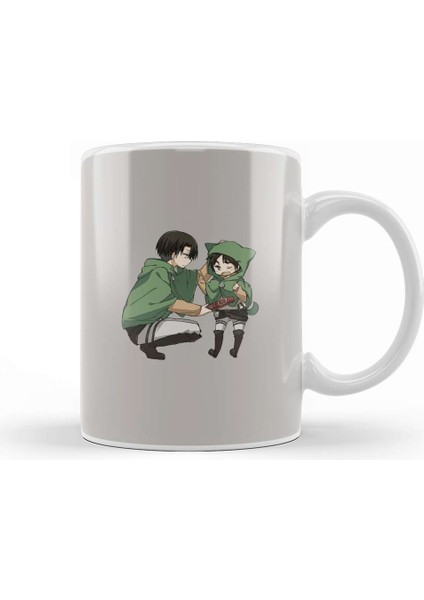 Attack On Titan Chibi Levi x Eren 01 Kupa Bardak Porselen