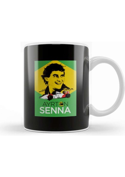 Ayrton Senna Formula 1 Kupa Bardak Porselen