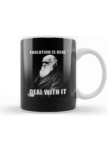 Charles Darwin Deal With It Evolution Science Kupa Bardak Porselen
