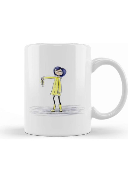 Coraline Watercolor Kupa Bardak Porselen