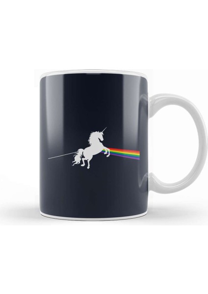Dark Side Of The Unicorn Pink Floyd Mix Kupa Bardak Porselen