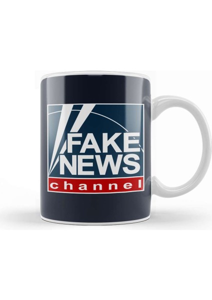 Fake News Channel Fox News Logo Kupa Bardak Porselen