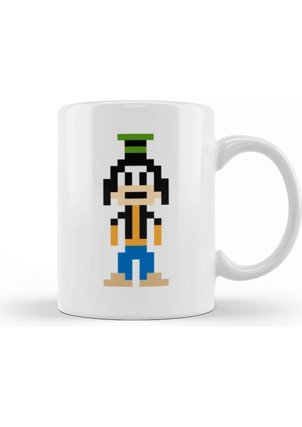 Goofy Pixel Character Kupa Bardak Porselen