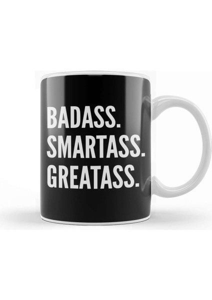 Deadpool Badass Smartass Greatass Funny Joke Deadpool Parody 04 Kupa Bardak Porselen