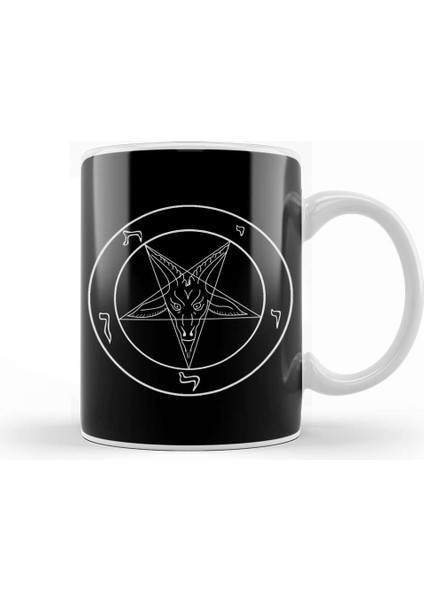 New Black Goat Of Mendes Pentagram Satan Satanic Seal Of Baphomet Metal 666 Devil Gift Kupa Bardak Porselen