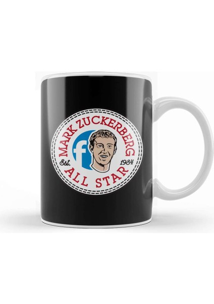 Facebook Mark Zuckerberg All Star Converse Logo Kupa Bardak Porselen