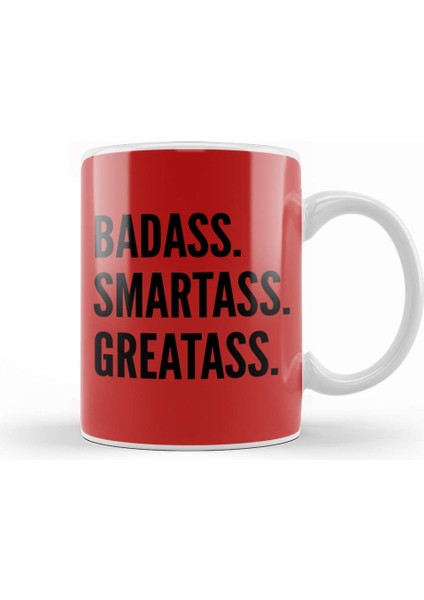 Deadpool Badass Smartass Greatass Funny Joke Deadpool Parody Kupa Bardak Porselen