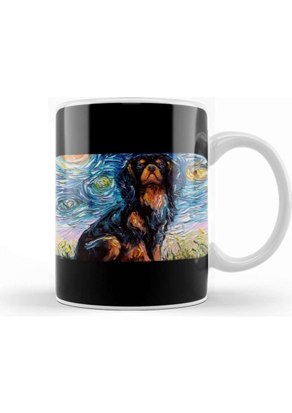 Dog Cavalier King Charles Spaniel Night Kupa Bardak Porselen