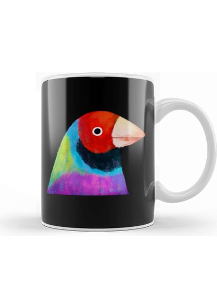 Gouldian Finch Bird 01 Kupa Bardak Porselen