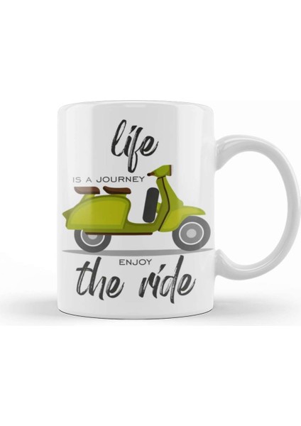 Vespa Journey Life Is A Journey Enjoy The Ride Kupa Bardak Porselen