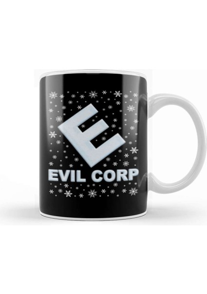 Mr Robot Evil Corp Christmas Snow Logo Kupa Bardak Porselen