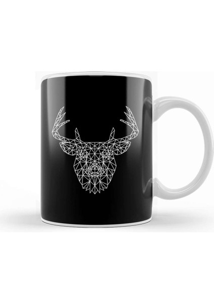 Star Animal Stag Kupa Bardak Porselen