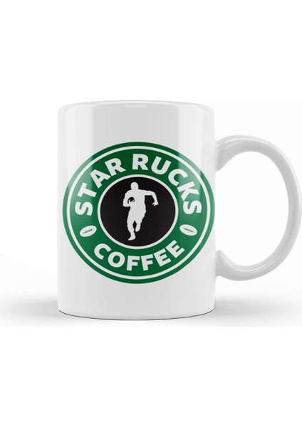 Starbucks Starrucks Coffee Rugby Running Logo Kupa Bardak Porselen