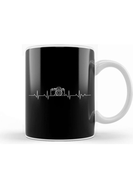 Camera Photography Heartbeat For Photographers Kupa Bardak Porselen