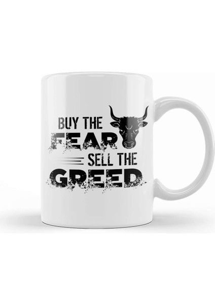 Buy The Fear Sell The Greed Stock Market Investing Kupa Bardak Porselen