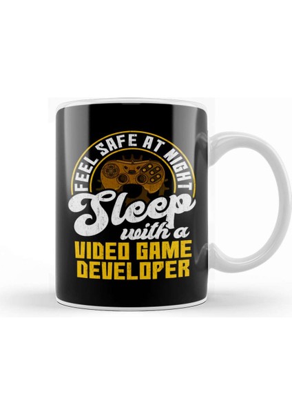 Feel Safe At Night Sleep With Video Game Developer Kupa Bardak Porselen
