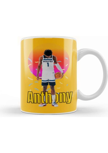 Anthony Edwards Vintage Art Legend Basketball Gift Kupa Bardak Porselen