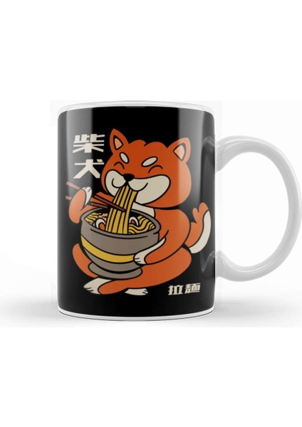 Cute Kawaii Ramen Shiba Inu Dog Japanese Anime Cartoon Kupa Bardak Porselen