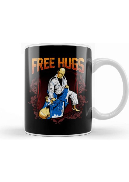 Free Hugs Bjj Jiu Jitsu Pun Awesome Martial Arts Kupa Bardak Porselen