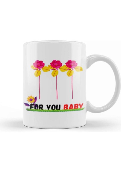 For You My Daddy Flowers Kupa Bardak Porselen