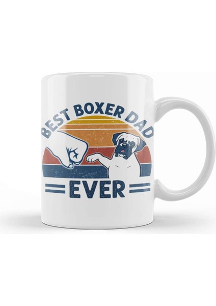 Vintage Best Boxer Dad Ever Bump Fit Dog Dad Funny Fathers Day Gifts Köpek Kupa Bardak Porselen