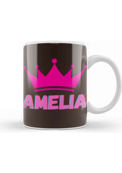 Amelia Name Personalized Custom Vintage Retro Rainbow Style Design Gift Baby Gift For Her Kupa Bardak Porselen