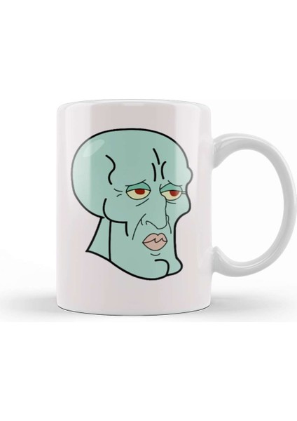 Handsome Squidward Kupa Bardak Porselen