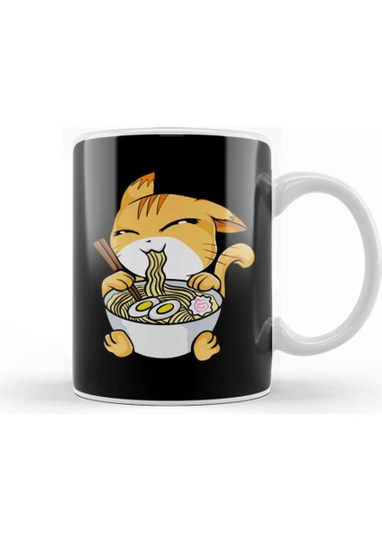 Kawaii Cat Ramen Bowl Funny Anime Noodles Kitty Kupa Bardak Porselen