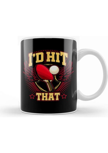 Funny I D Hit That Table Tennis Pun Pingpong Kupa Bardak Porselen