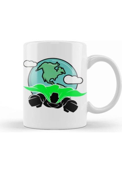 Earth Day 2021 Superearthman Earth Day Kupa Bardak Porselen