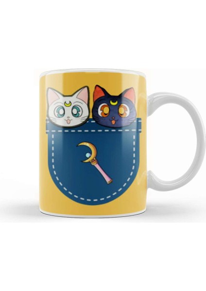 Cats In Pocket Sailor Moon Kupa Bardak Porselen