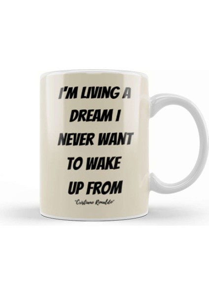 Cristiano Ronaldo Quotes Art Gift Vintage Retro Style Kupa Bardak Porselen