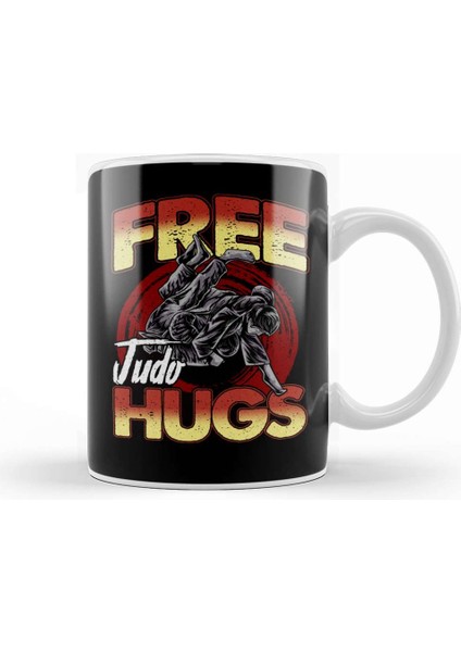 Funny Free Judo Hugs Mma Pun Kupa Bardak Porselen