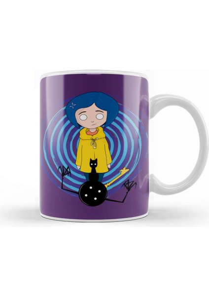 Ilustration Coraline Kupa Bardak Porselen