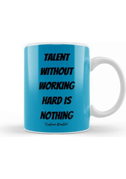 Cristiano Ronaldo Quotes Art Gift Vintage Retro Style Kupa Bardak Porselen