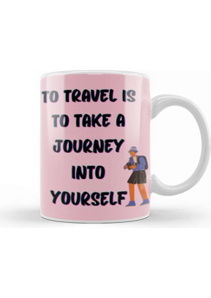 Funny Travel Gift Design Lover Trippin Wanderlust Journey Adventurer Vacation Kupa Bardak Porselen