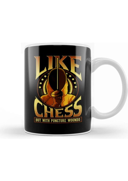Like Chess But With Puncture Wounds Funny Fencing Kupa Bardak Porselen