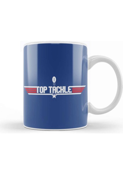 Top Gun Top Tackle Rugby Ball Logo Kupa Bardak Porselen