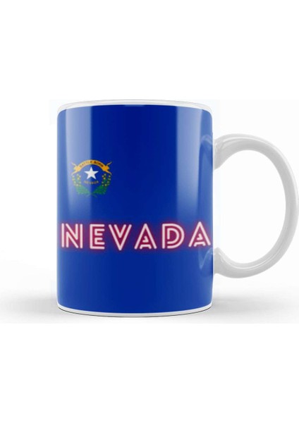 Nevada State Flag Gift Vintage Retro Rainbow Style Kupa Bardak Porselen