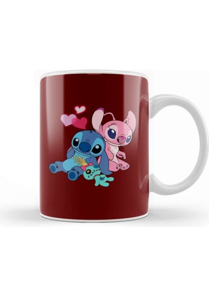 Lilo And Stitch Stitch & Angel Kupa Bardak Porselen