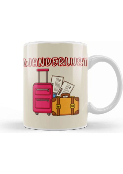 Funny Travel Gift Design Lover Trippin Wanderlust Journey Adventurer Vacation Kupa Bardak Porselen