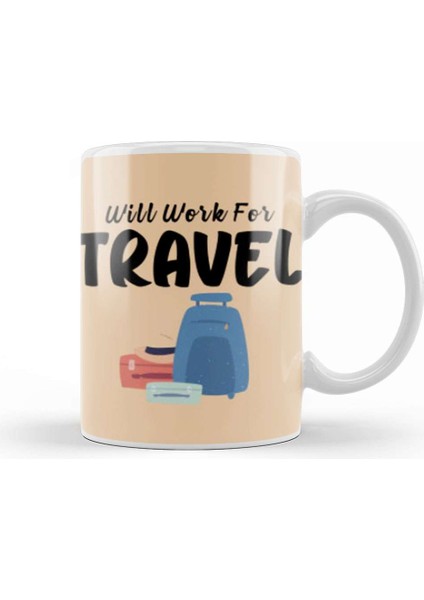 Funny Travel Gift Design Lover Trippin Wanderlust Journey Adventurer Vacation Kupa Bardak Porselen